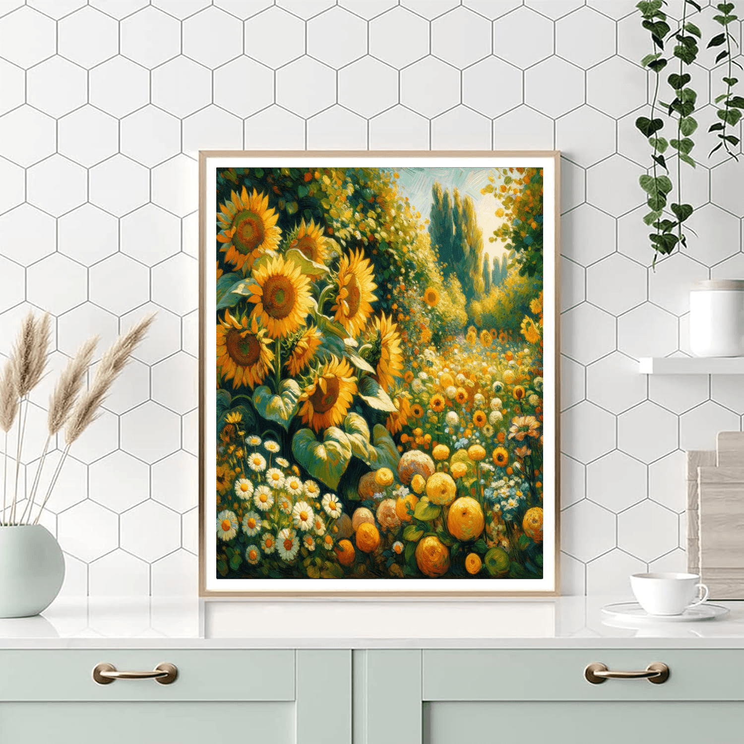 Sunlit Summer Garden Number Painting