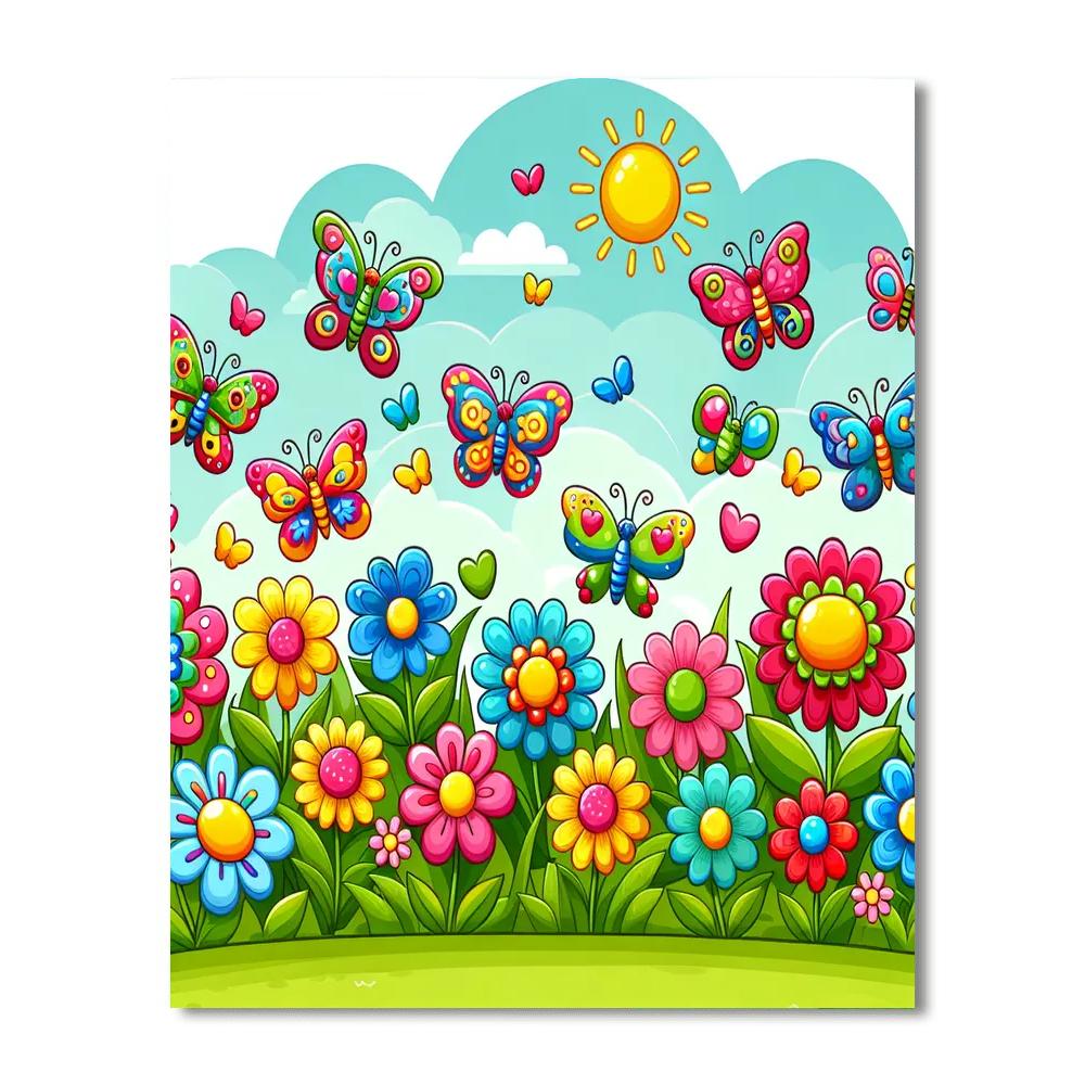 Sunny Butterfly Landing Paint By Numbers Art