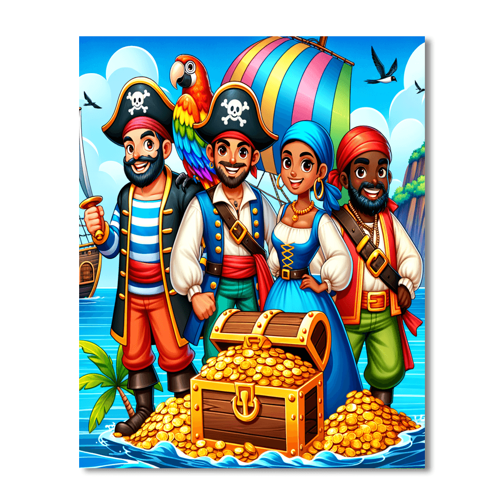 Playful Pirate Adventure DIY Paint By Numbers