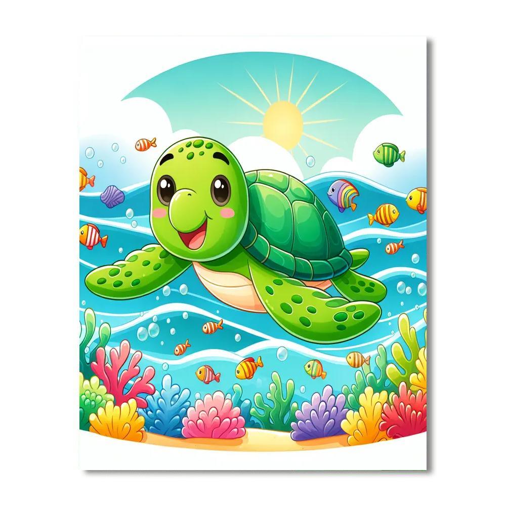 Adventurous Sea Turtle Paint By Number