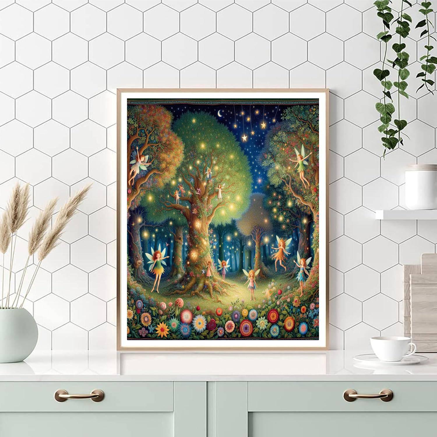 Whimsical Fairy Forest For Kids Numbered Painting Kits