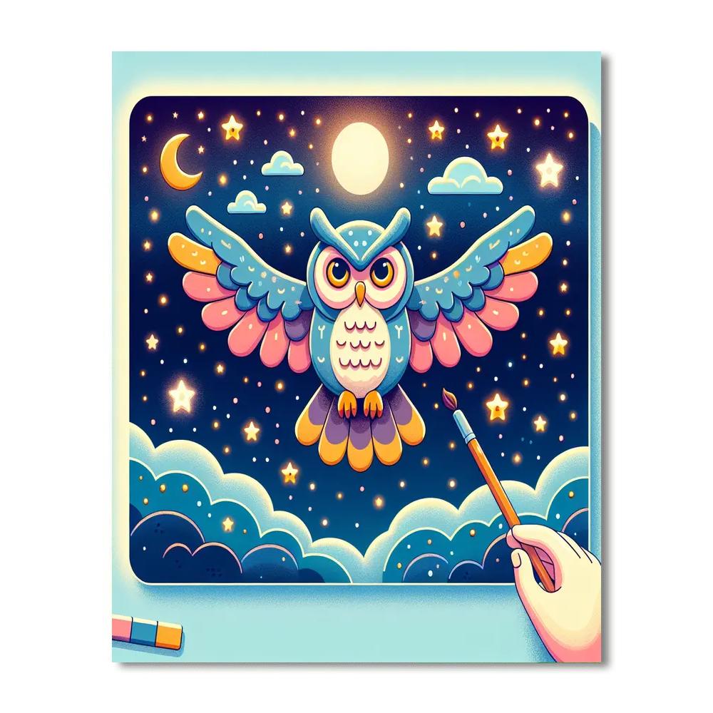 Adventurous Owl's Night Flight Paint By Numbers Kits