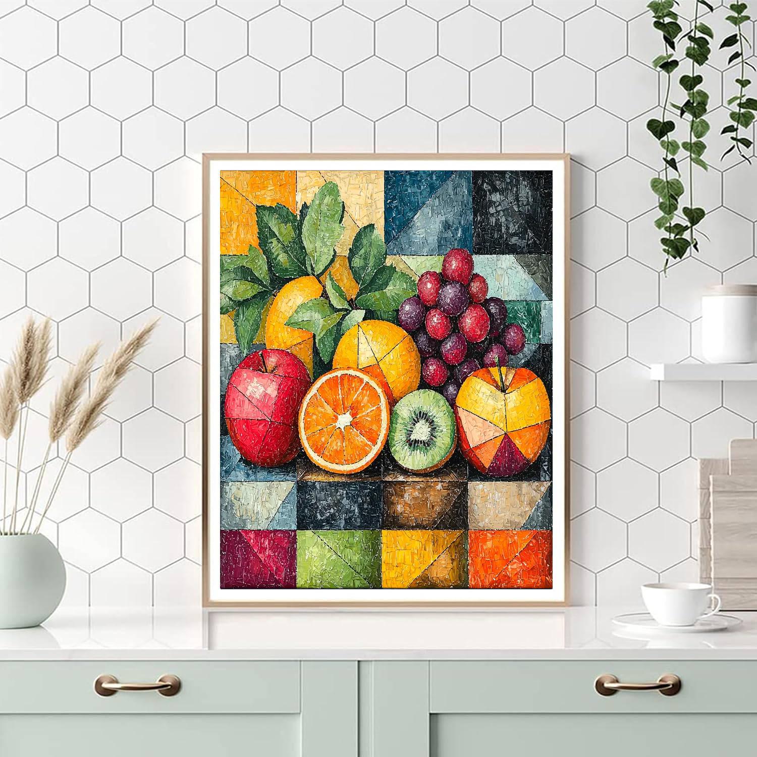Juan Gris Inspired Colorful Fruit Bounty  Paint By Numbers Kits