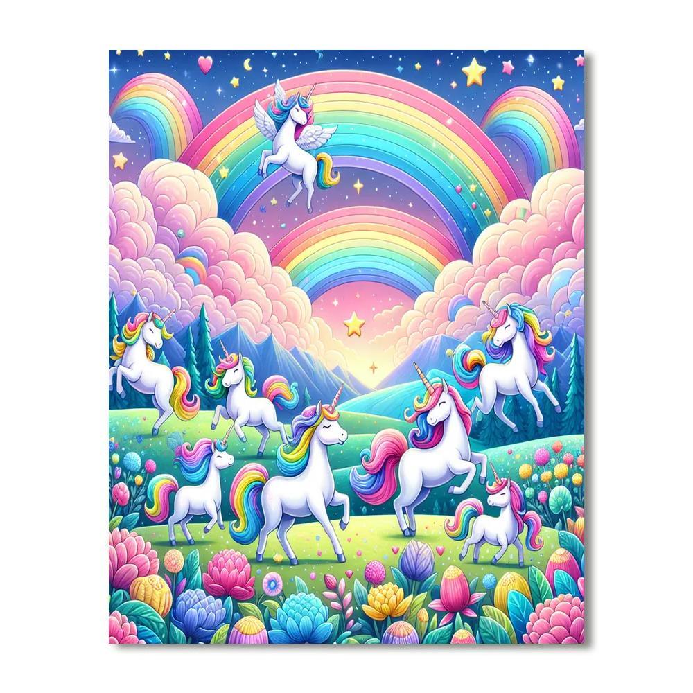 Dreamy Unicorn Fields Number Painting
