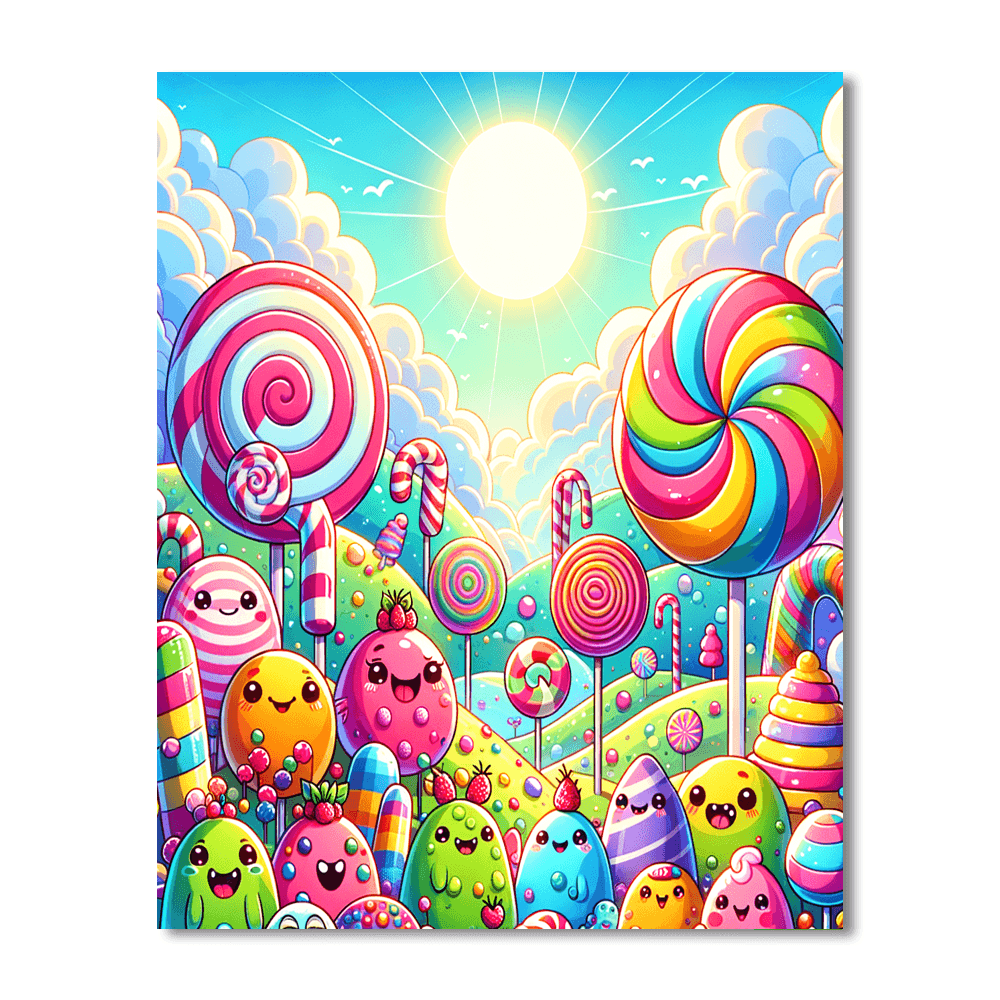 Colorful Candyland Adventure Numbered Painting Kits