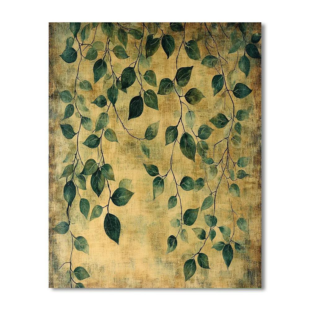 Leonardo Da Vinci Inspired Nature's Harmony: A Study In Leaves And Vines  Numbered Painting Kits