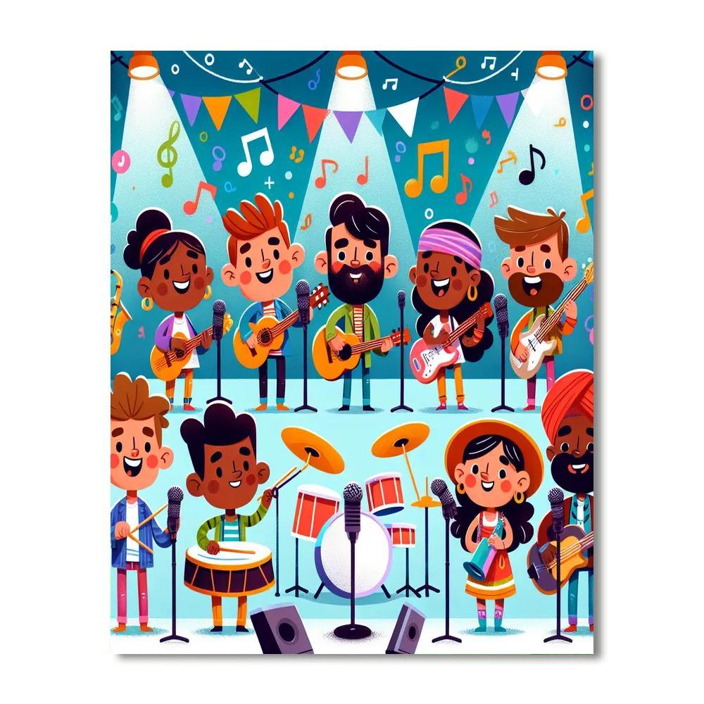 Funky Music Band Paint By Number