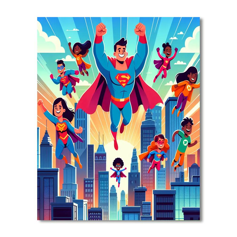Superhero Adventures In The City Paint By Numbers Kits