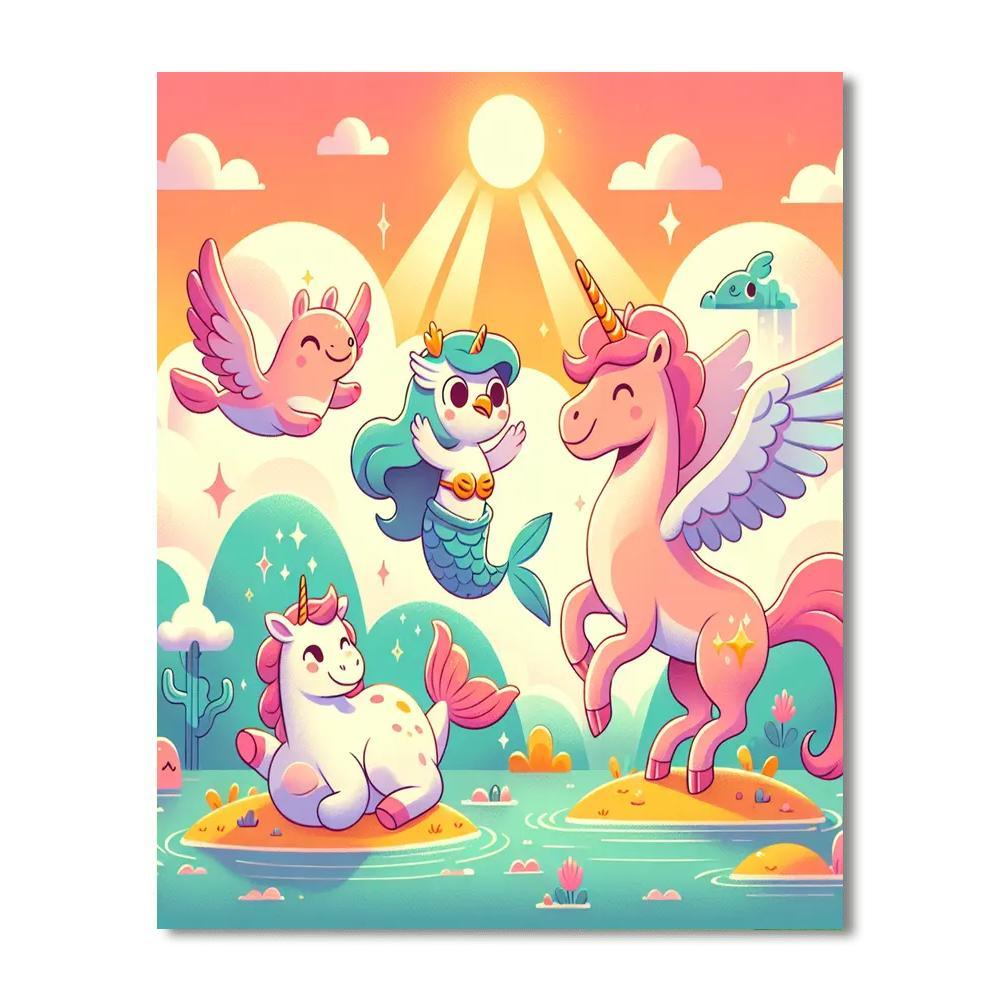 Fantasy Creature Parade Paint By Numbers Art
