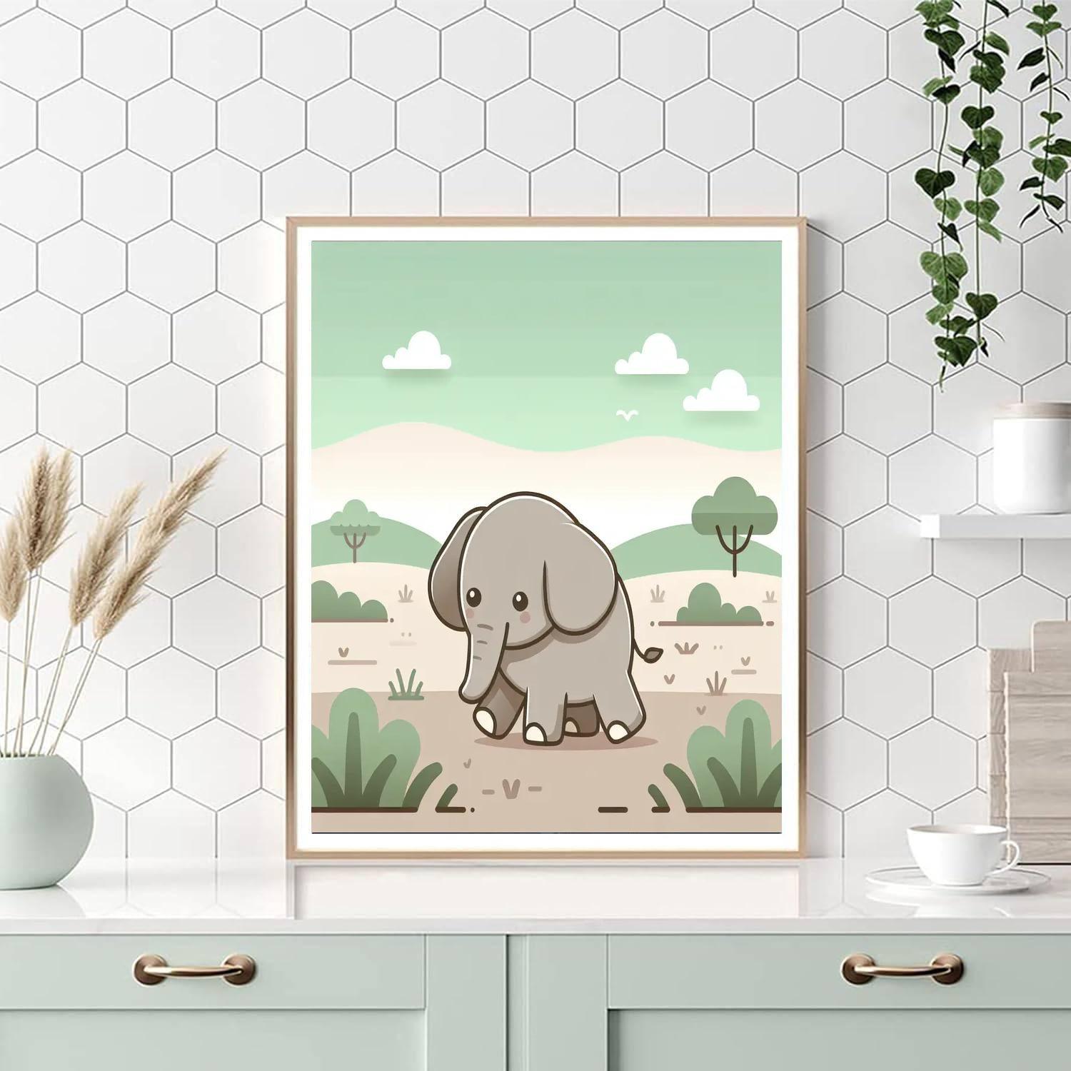 Safari Expedition Elephant Painting By Numbers Kit