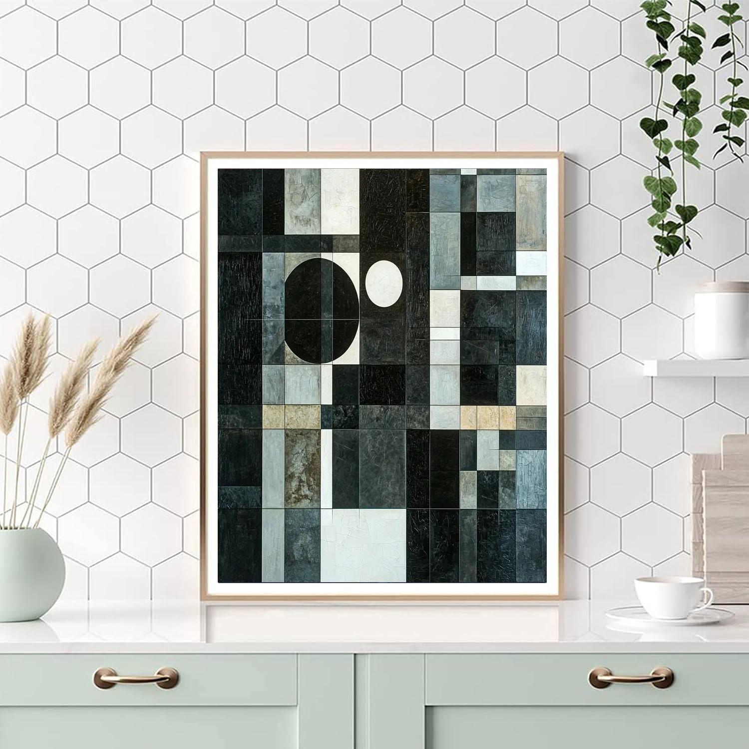 Kazimir Malevich Inspired Monochrome Fusion  Painting Number Kit