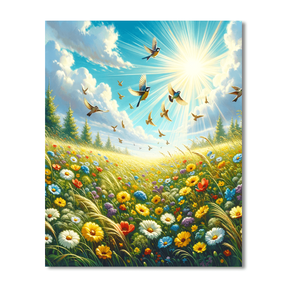 Joyful Spring Meadows Number Painting