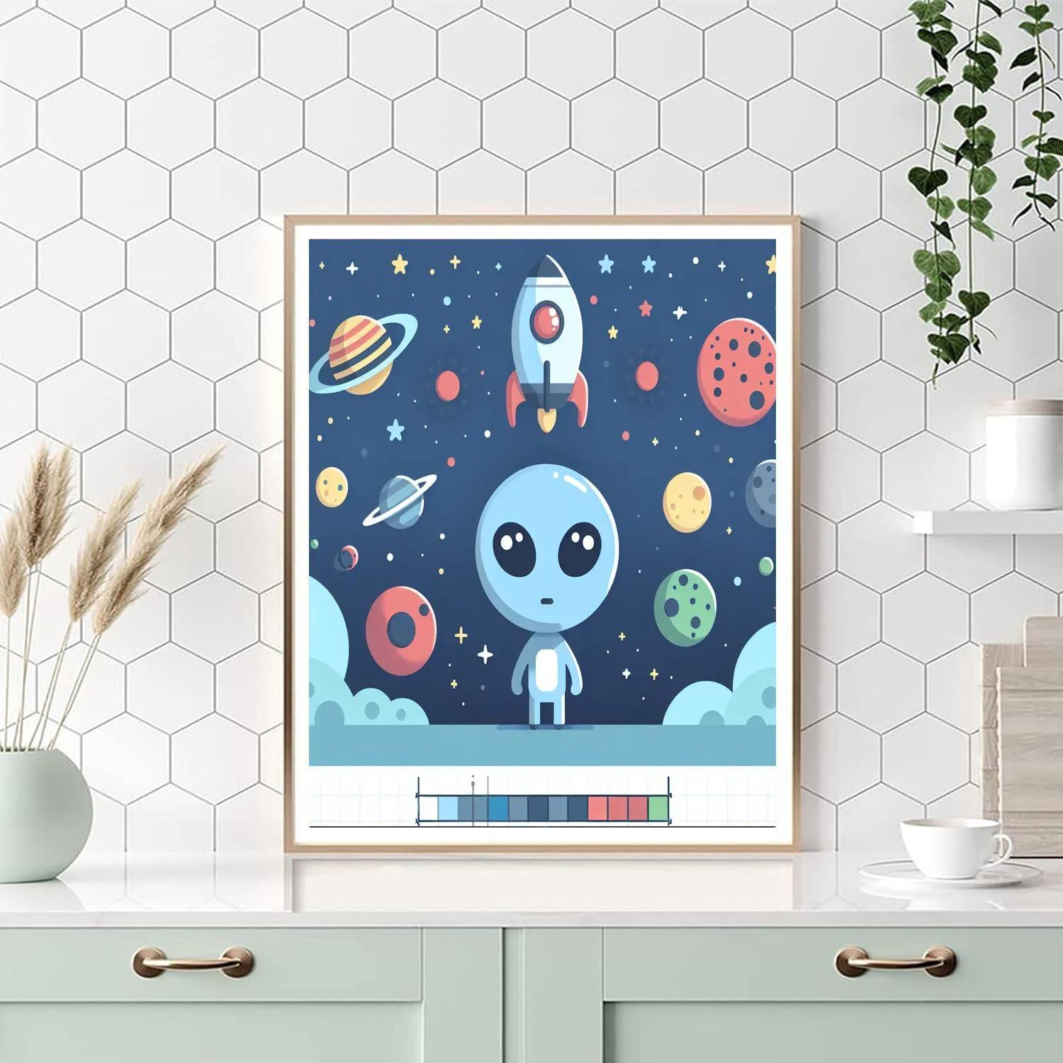 Mysterious Space Adventure DIY Paint By Numbers