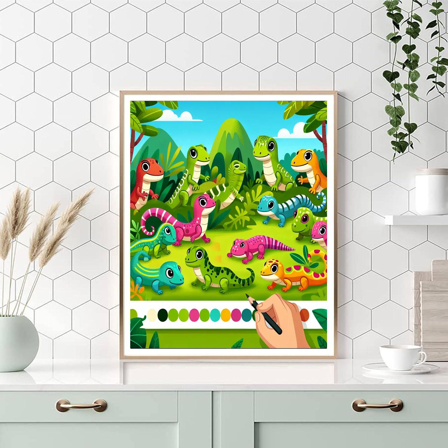 Rainbow Reptile Realm Paint By Color