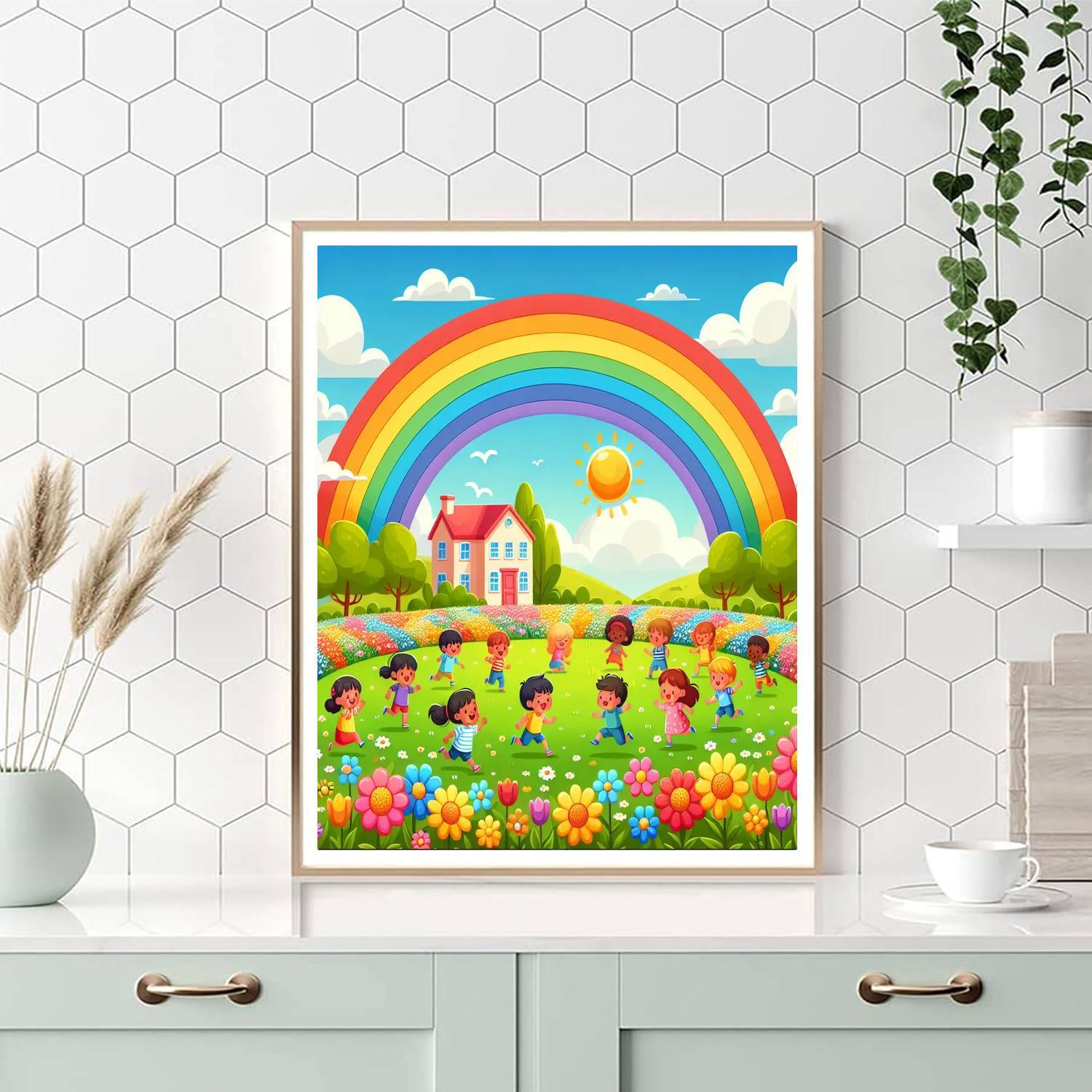 Rainbow And Sunshine Celebration Paint By Numbers Art