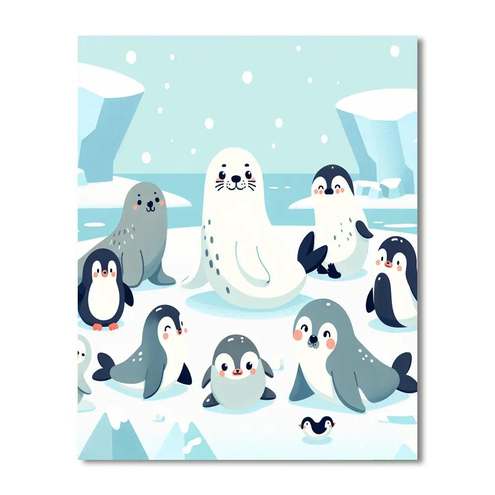 Arctic Animal Wonders Number Painting