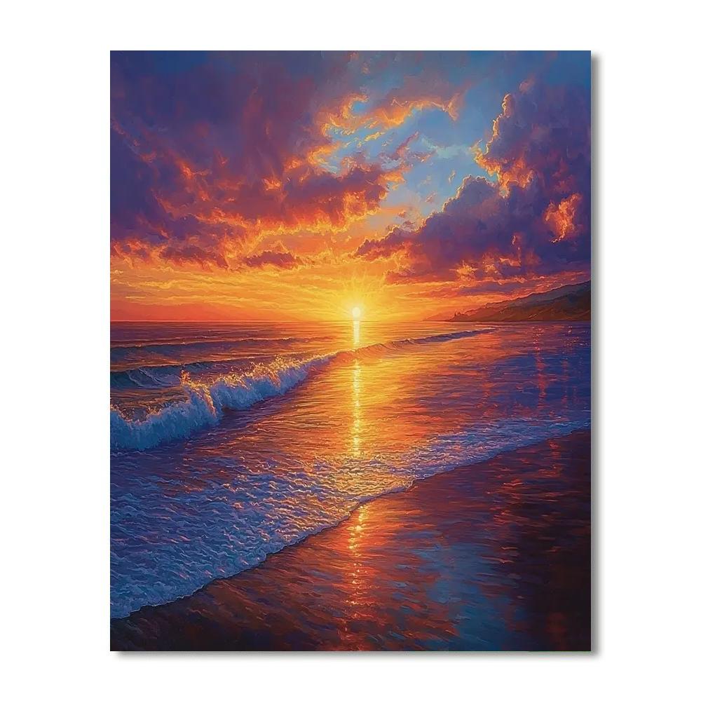 J.M.W. Turner Inspired Golden Horizon At Dusk  Paint By Numbers Kits