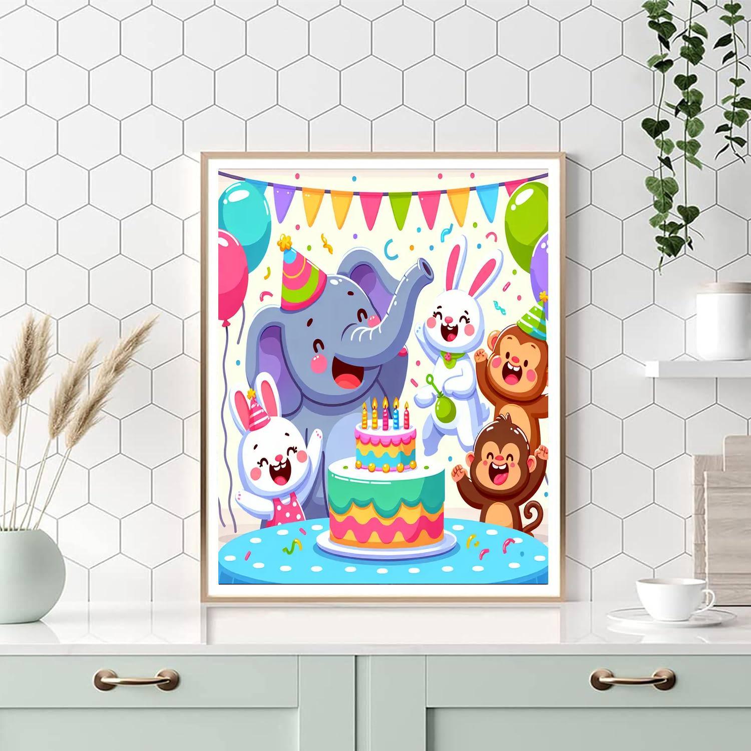 Cheerful Animal Birthday Bash Paint By Number