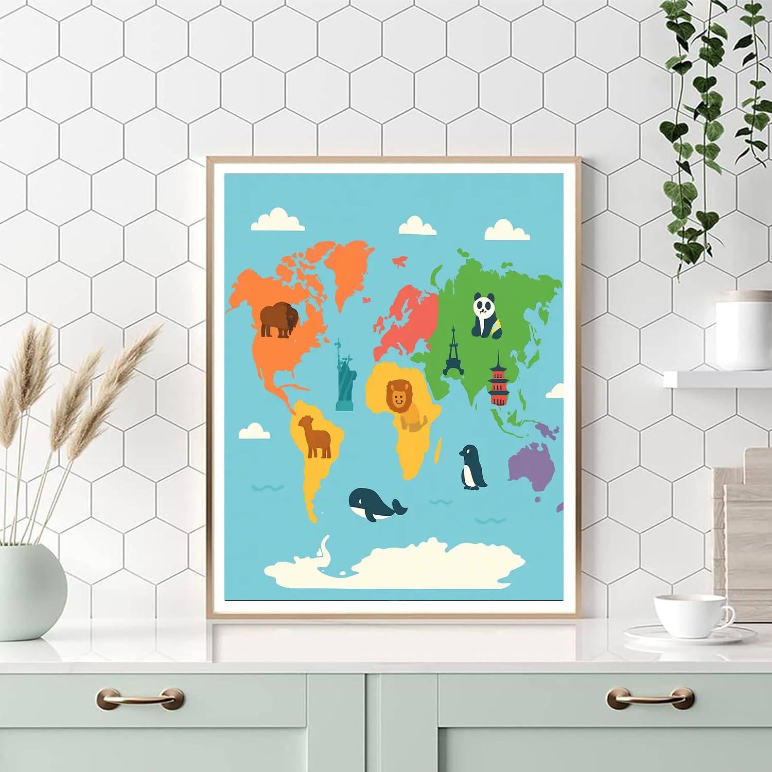 Explorer’s World Map Paint By Numbers