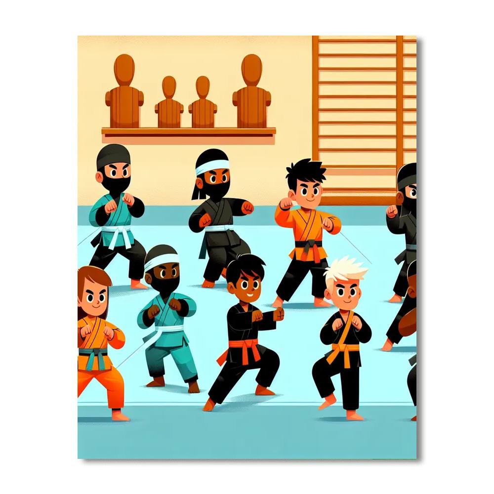 Ninja Training Session Numbered Painting Kits