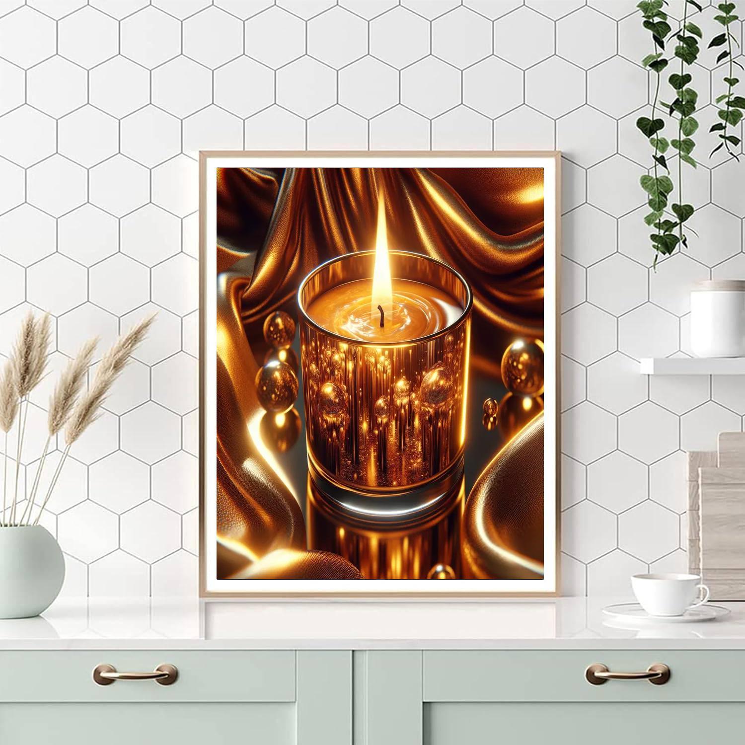 Golden Oasis Candle Paint By Number