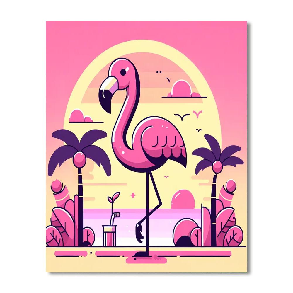 Playful Flamingo Numbered Painting Kits