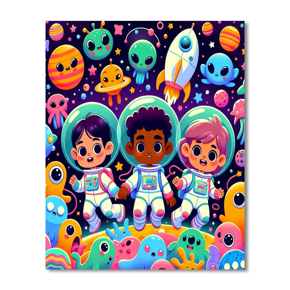 Friendly Space Exploration Painting Number Kit