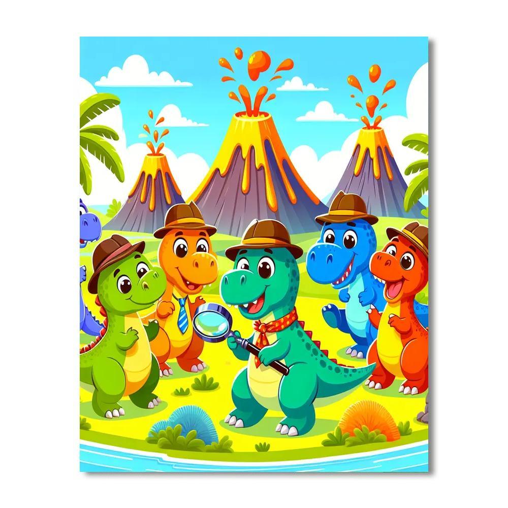 Daring Dinosaur Detectives Number Painting