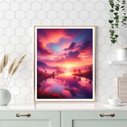 Tranquil Sunset Reflection Paint By Number