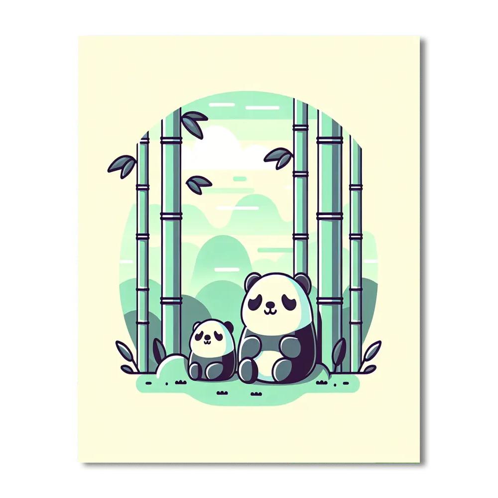 Peaceful Panda Pals Paint By Numbers Art