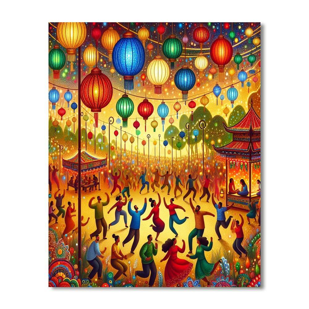 Dazzling Festival Of Colors Numbered Painting Kits