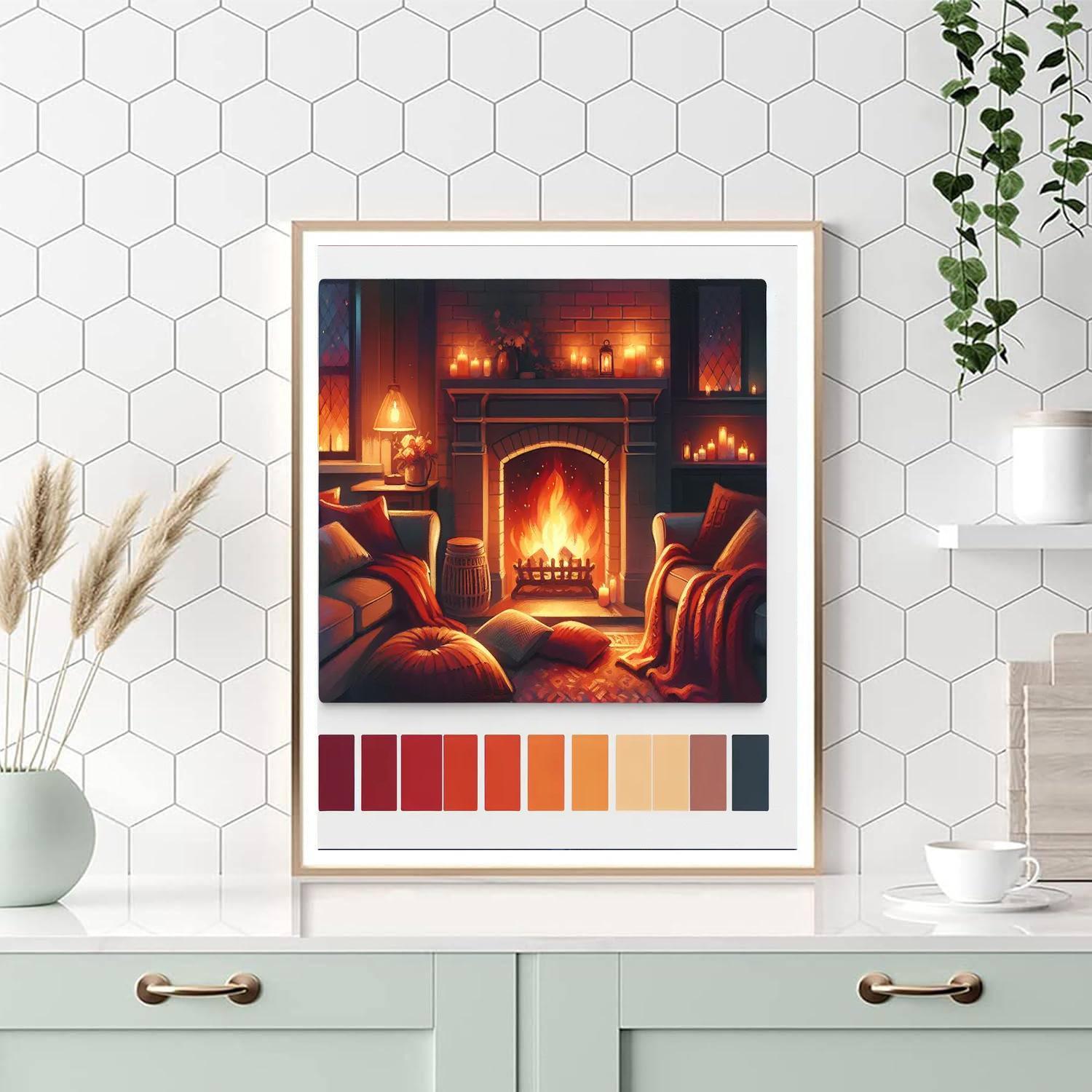 Cozy Fireside Evening Paint By Color