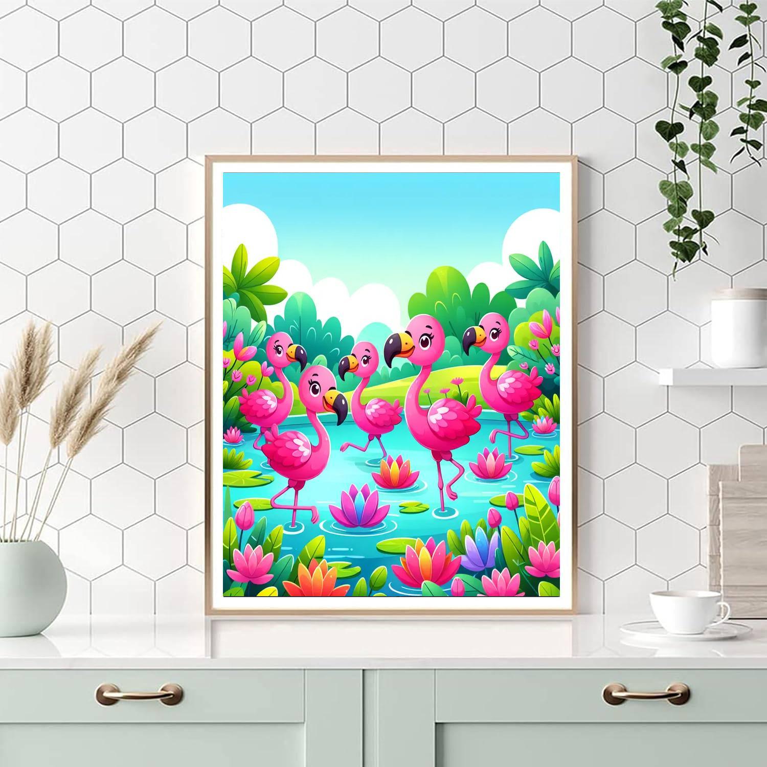 Funky Flamingo Fiesta Paint By Number