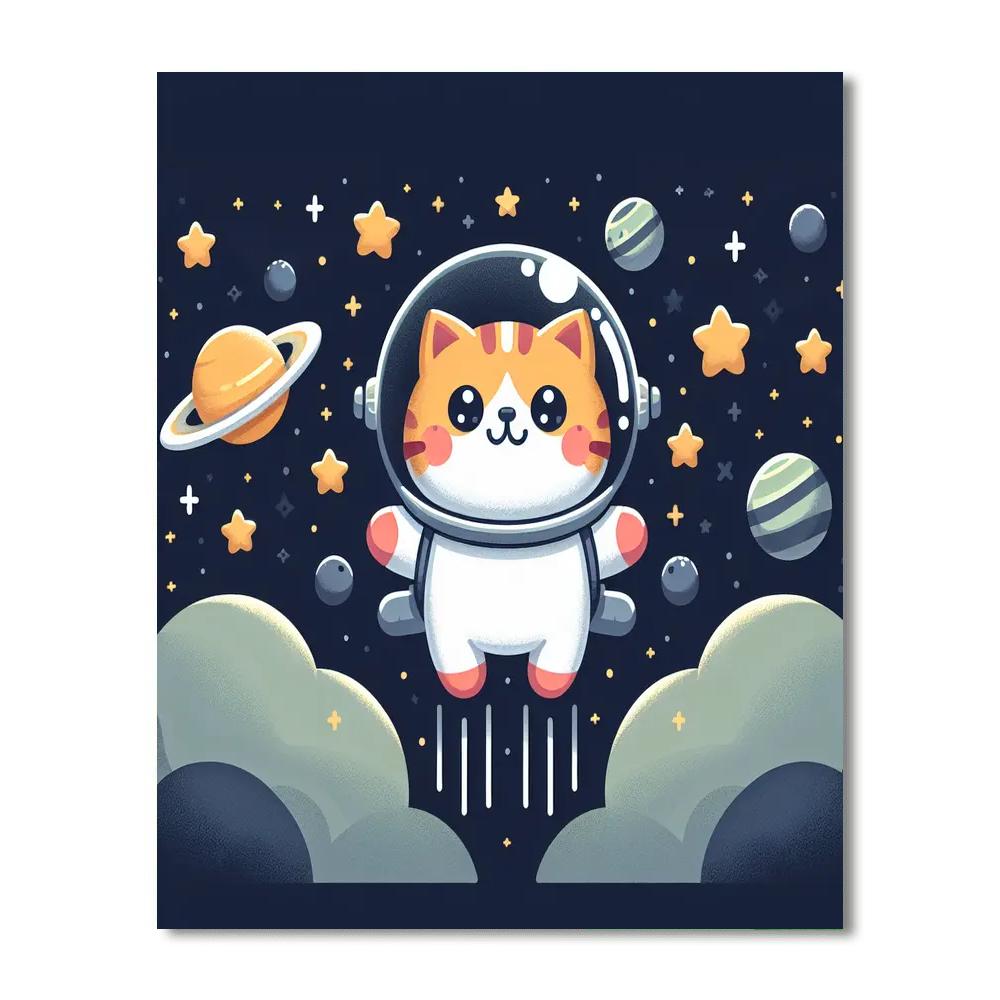 Space Quest With Astro Cat Numbered Painting Kits