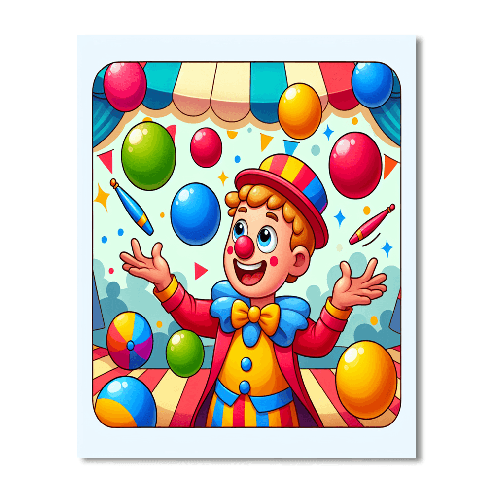 Cheerful Clowns Number Painting