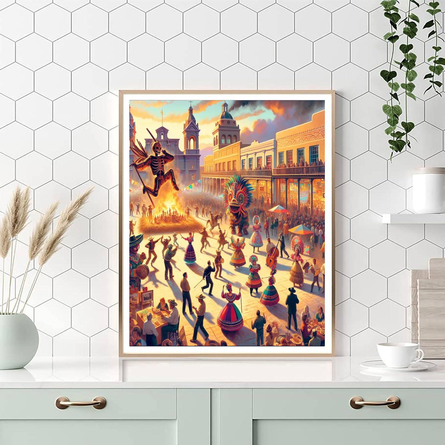 Fiestas De Santa Fe - Usa Paint By Color