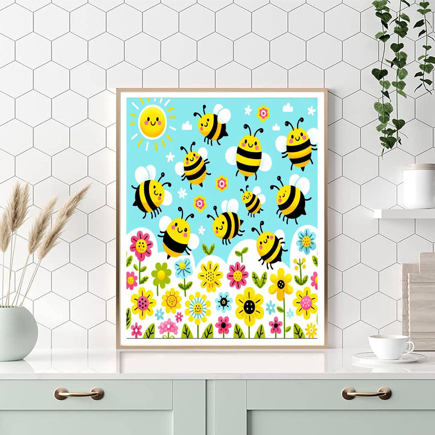 Bouncy Bees Paint By Numbers Art