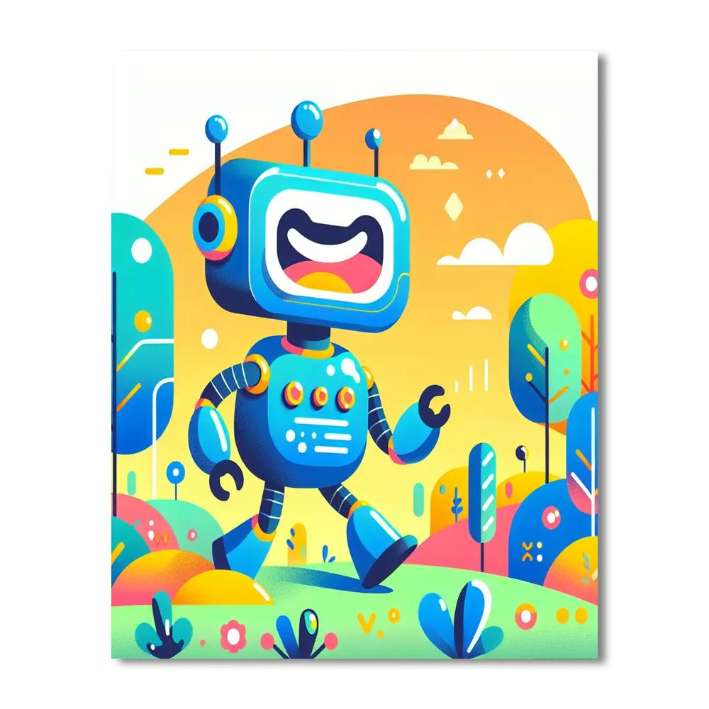 Funny Robot Adventure Painting By Numbers Kit