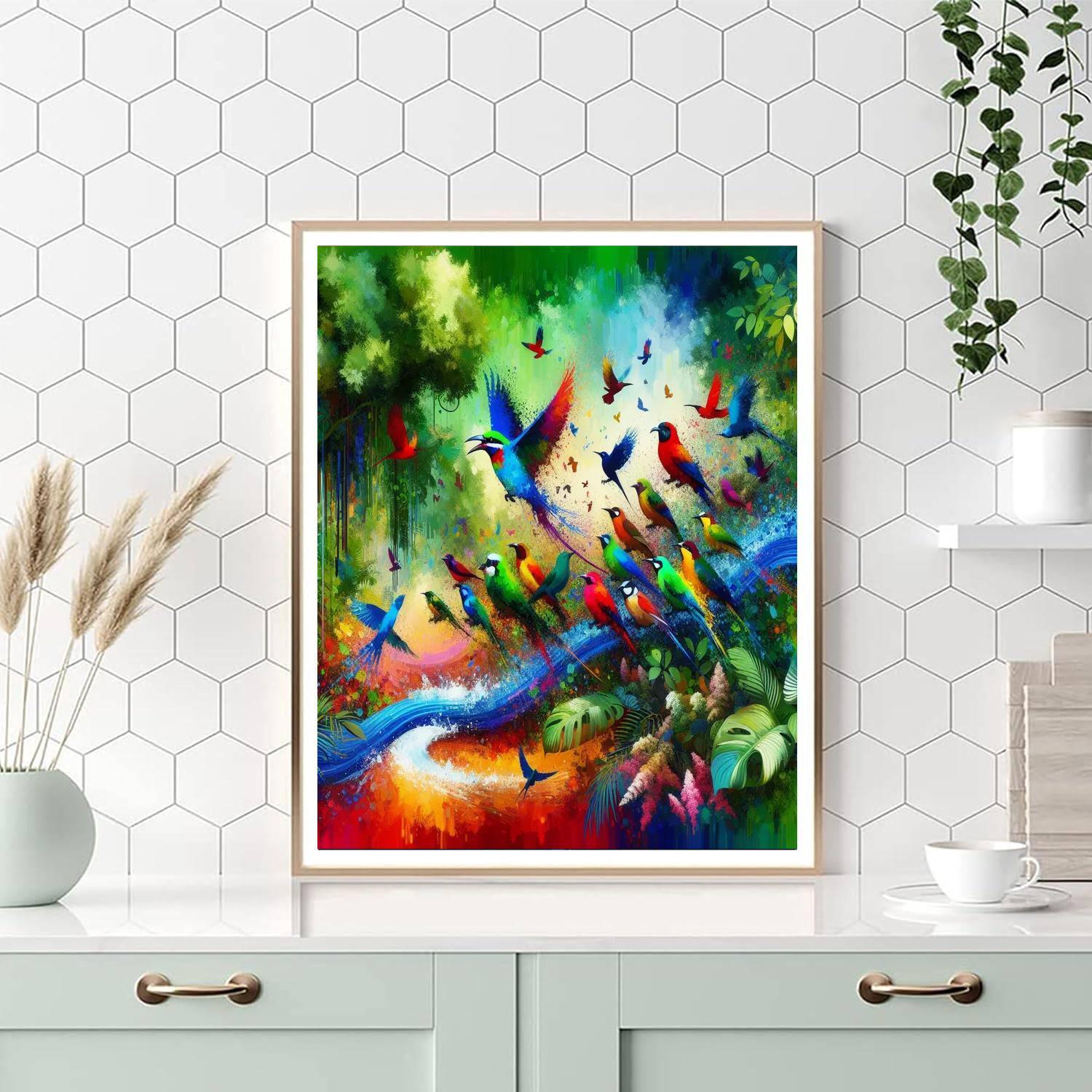 Bird's Serenade Symphony Paint By Number