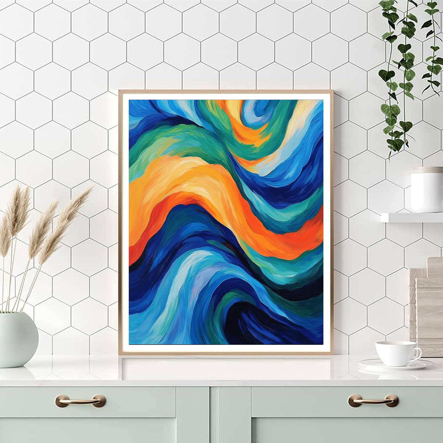 Paul Cézanne Inspired Abstract Currents  Painting By Numbers Kit