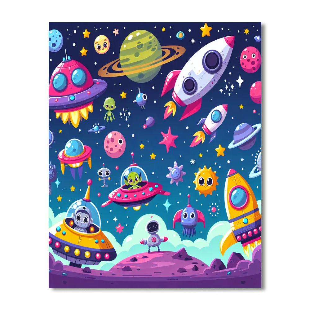 Exciting Space Mission Painting By Numbers Kit