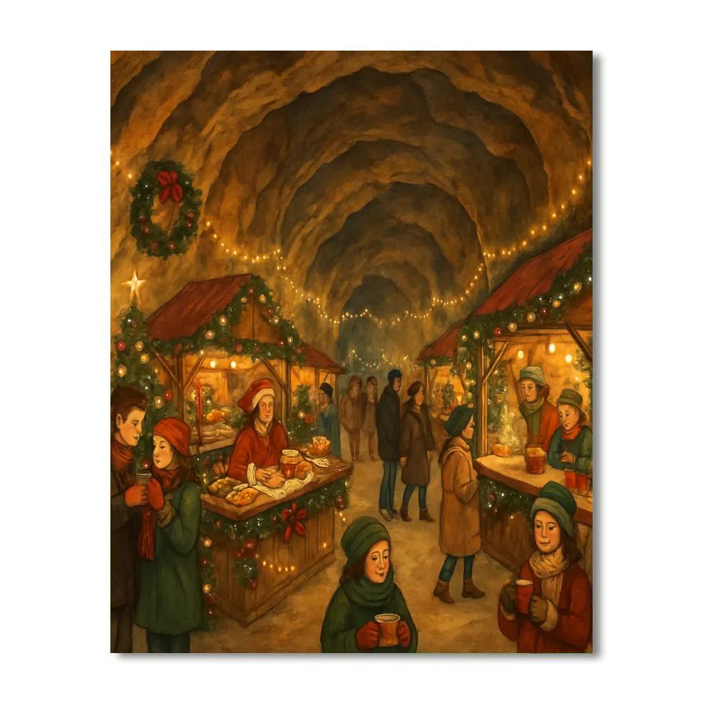 Valkenburg Christmas Market Painting By Numbers Kit