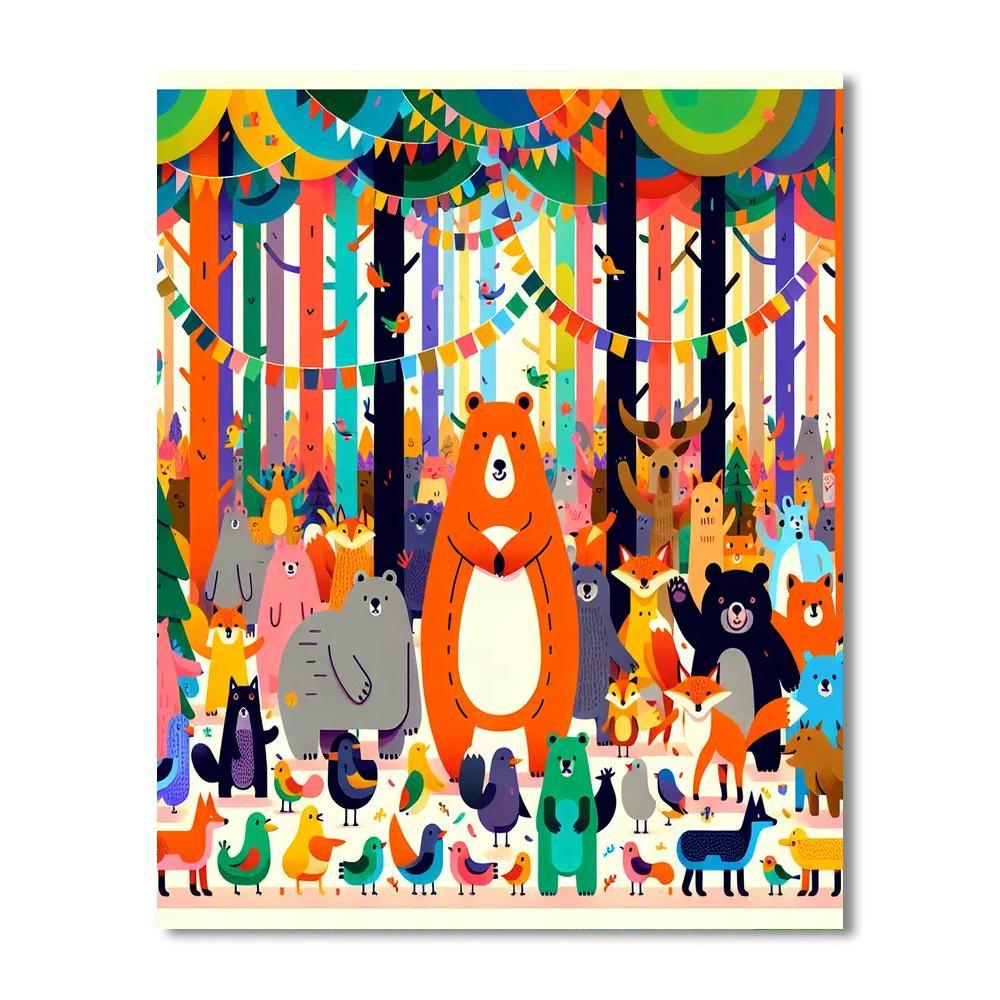 Funky Forest Fiesta Paint By Color