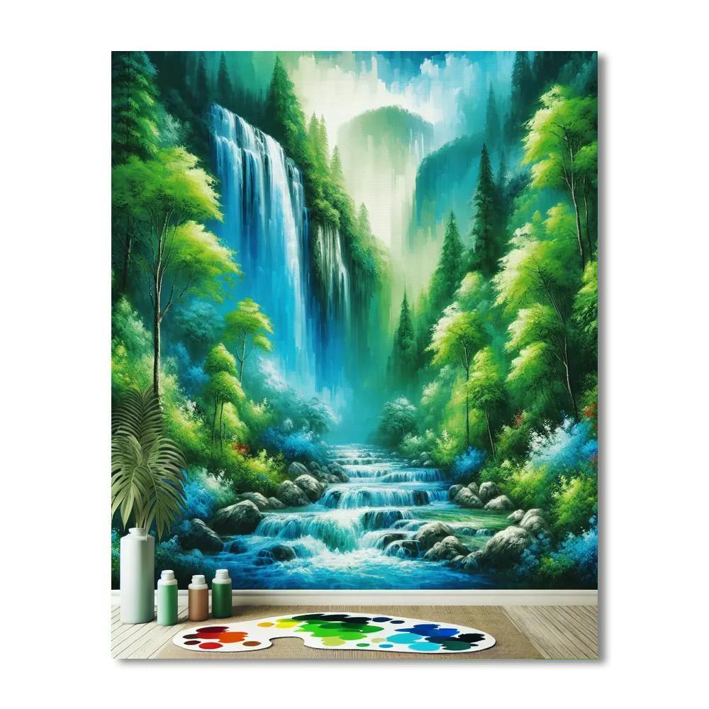 Cascading Waterfall Beauty Paint By Numbers Kits