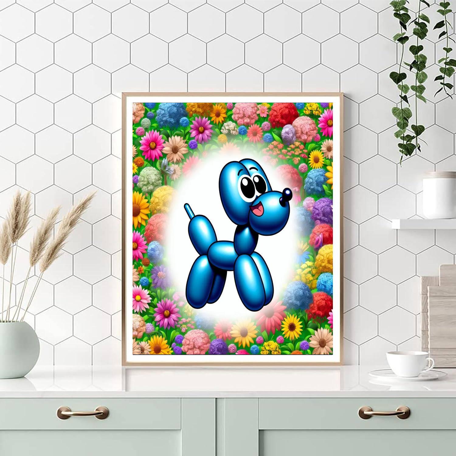 Excited Balloon Dog DIY Paint By Numbers