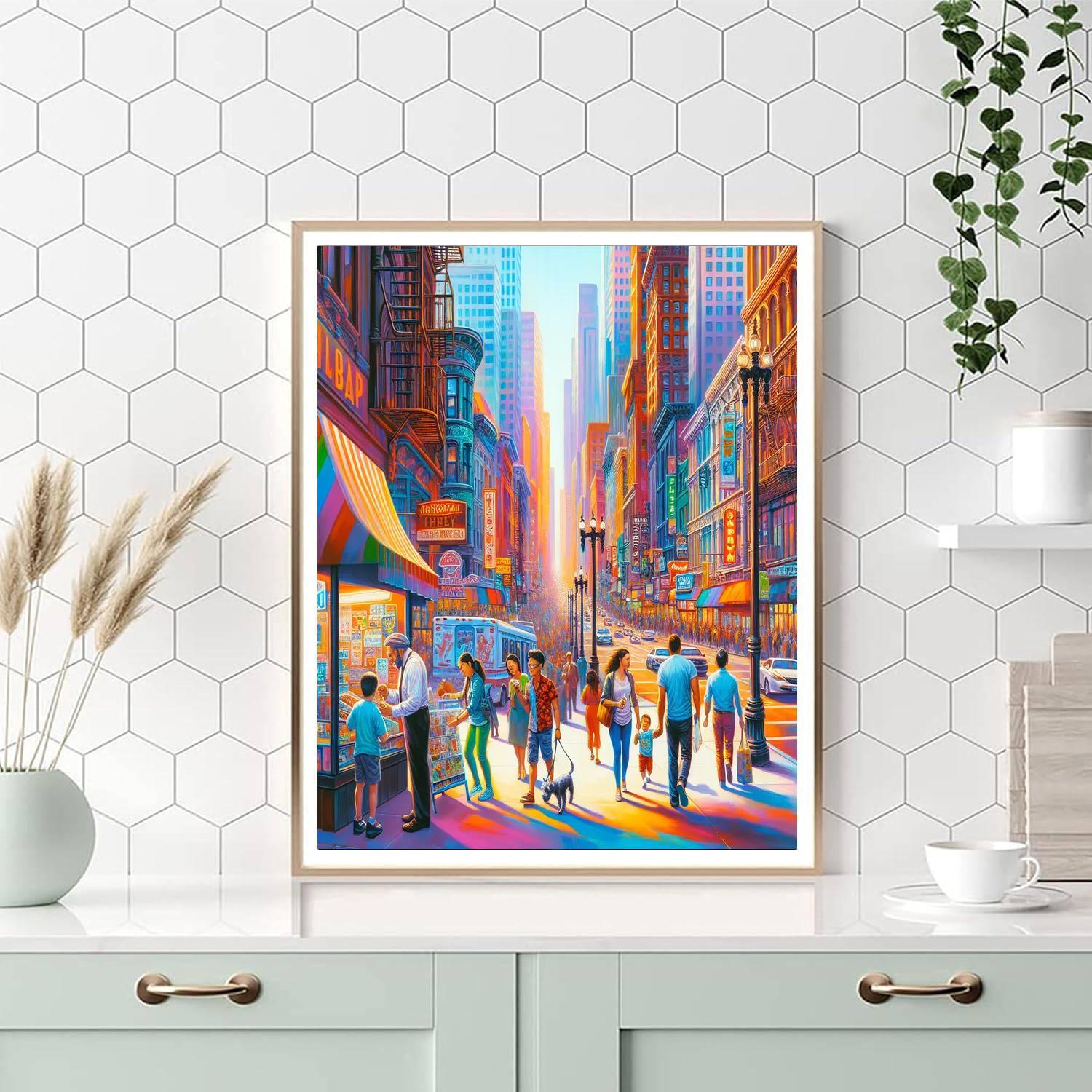 Joyful Urban Stroll Painting Number Kit