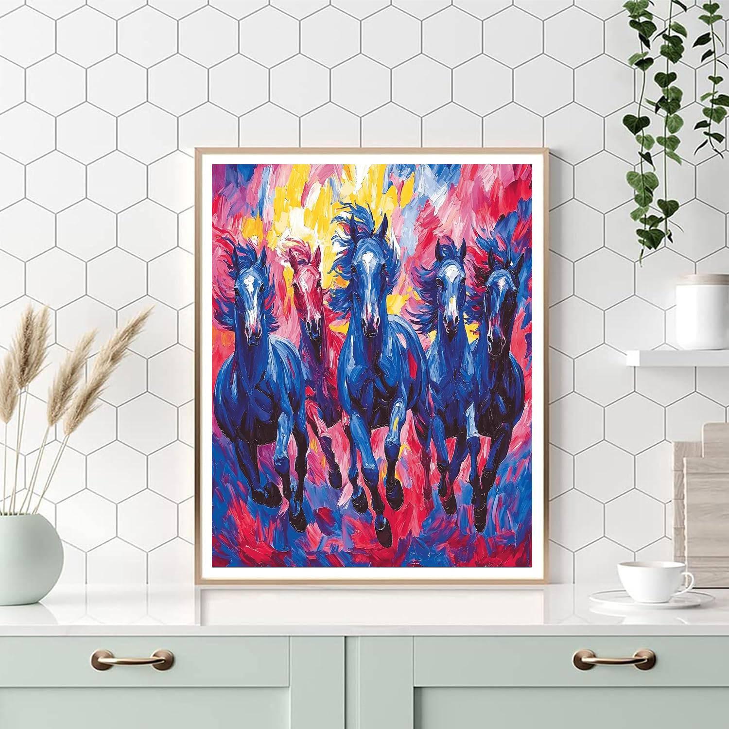 Franz Marc Inspired Wild Stallions  Painting By Numbers Kit