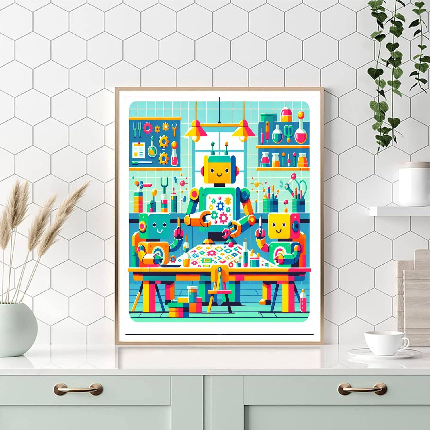 Robot Engineering Lab Number Painting