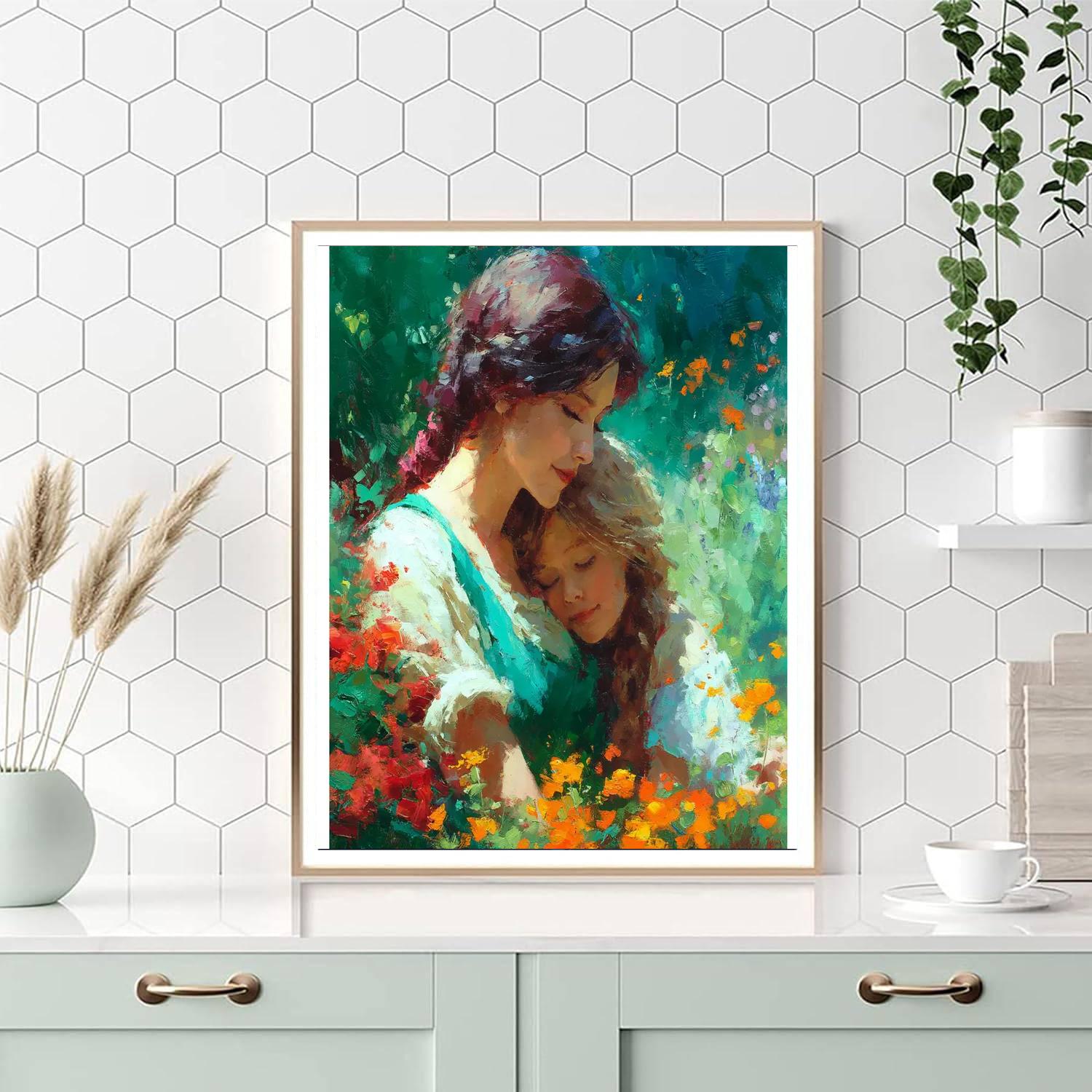 Morning Cuddles In The Garden DIY Paint By Numbers