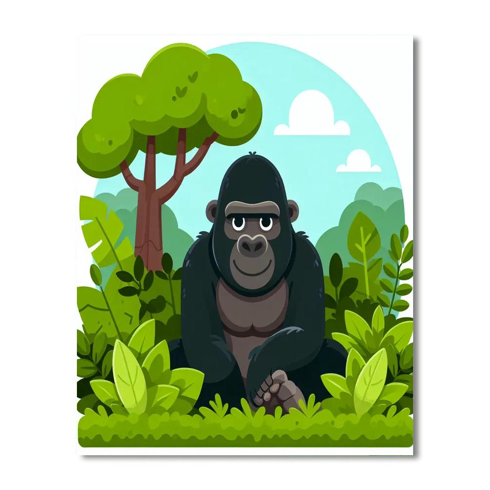 Gentle Gorillas Paint By Numbers Art